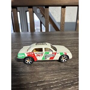 2002 Matchbox Taxi Cab Pizza Delivery Thailand White